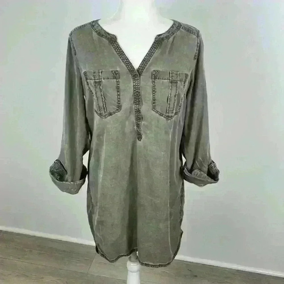 Express Dresses & Skirts - Express Long Button Front V-Neck Dress Size M